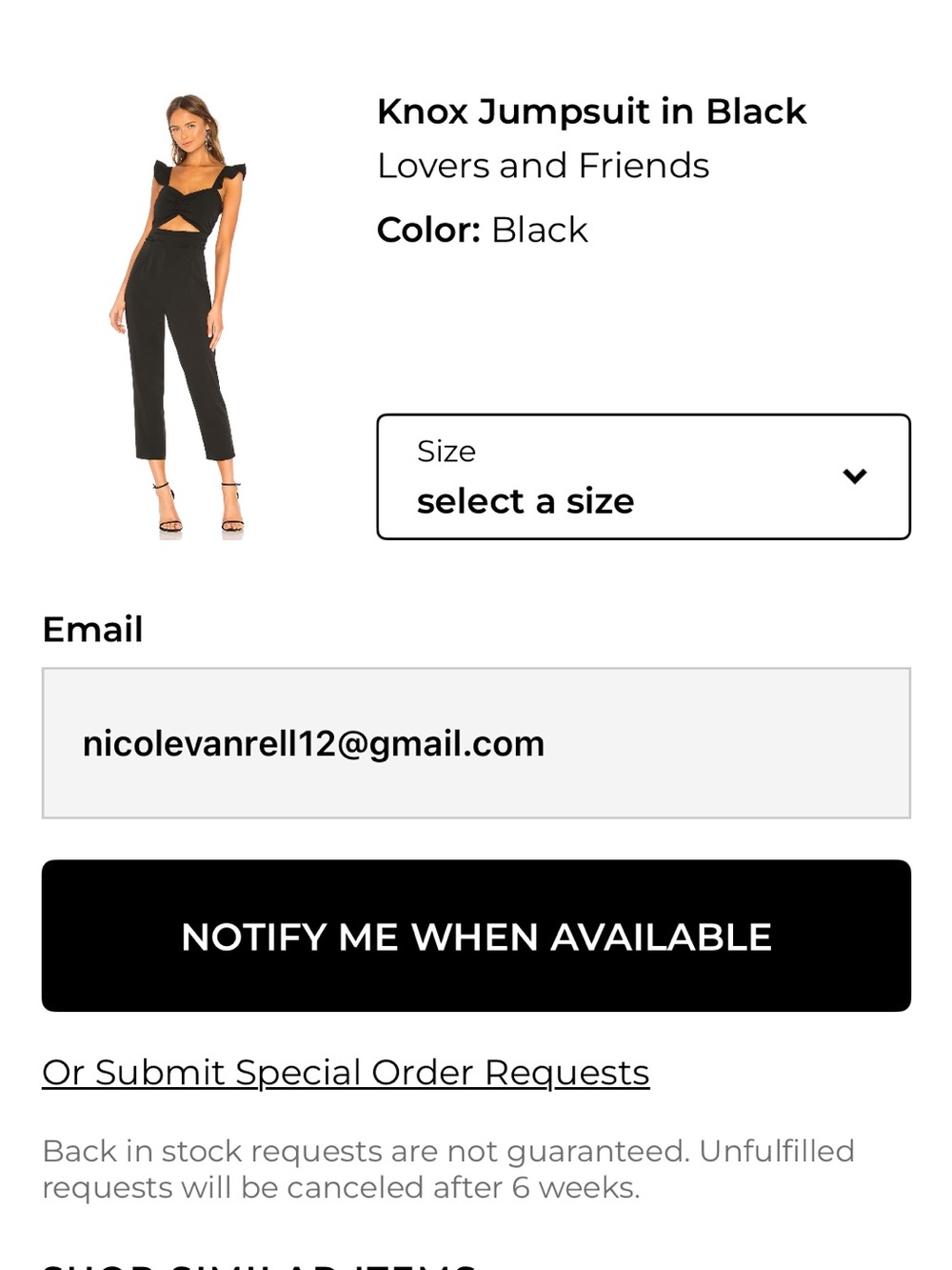 Lovers + Friends Black Cutout Knit Jumpsuit